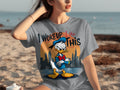 Donald Duck I Woke Up Like This On Cityscape Backdrop T-Shirts