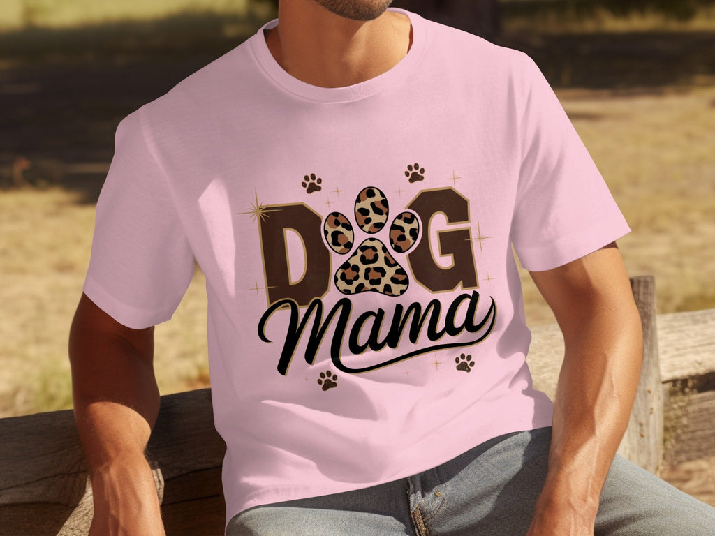 Cute Leopard Paw Print Dog Mama Graphic Design T-Shirts