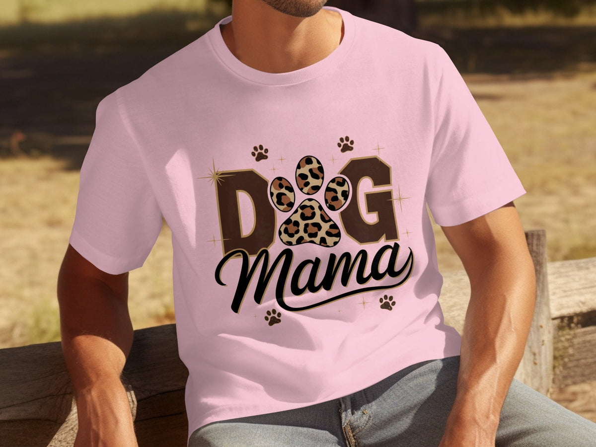 Cute Leopard Paw Print Dog Mama Graphic Design T-Shirts