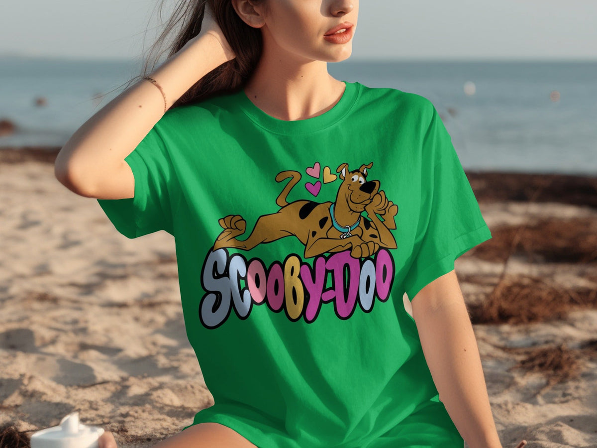 Scooby Doo with Hearts Reclining on Logo Design T-Shirts product image 5