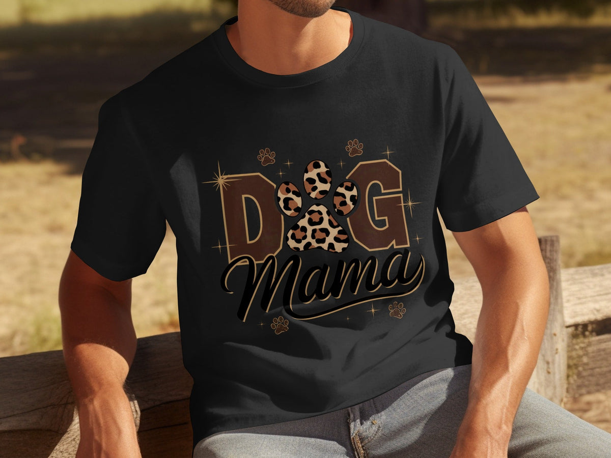 Cute Leopard Paw Print Dog Mama Graphic Design T-Shirts