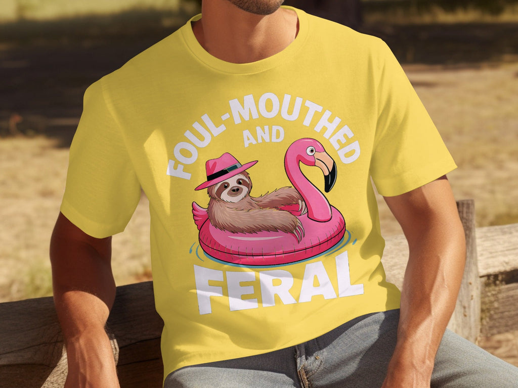 Foul-Mouthed AND Feral Sloth in Flamingo Float T-Shirts product image 7