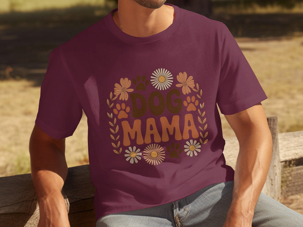 Dog Mama Floral Design Great Gift Idea for Her T-Shirts