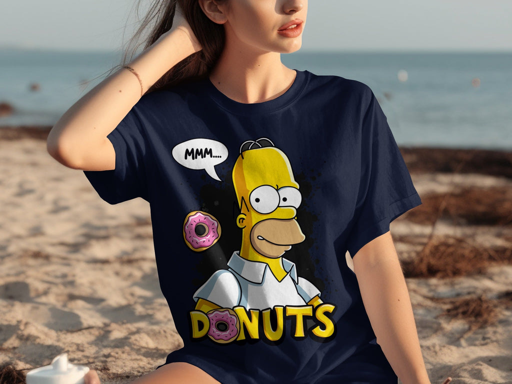 Homer Simpson MMM Donuts Design for Cartoon Lovers T-Shirts