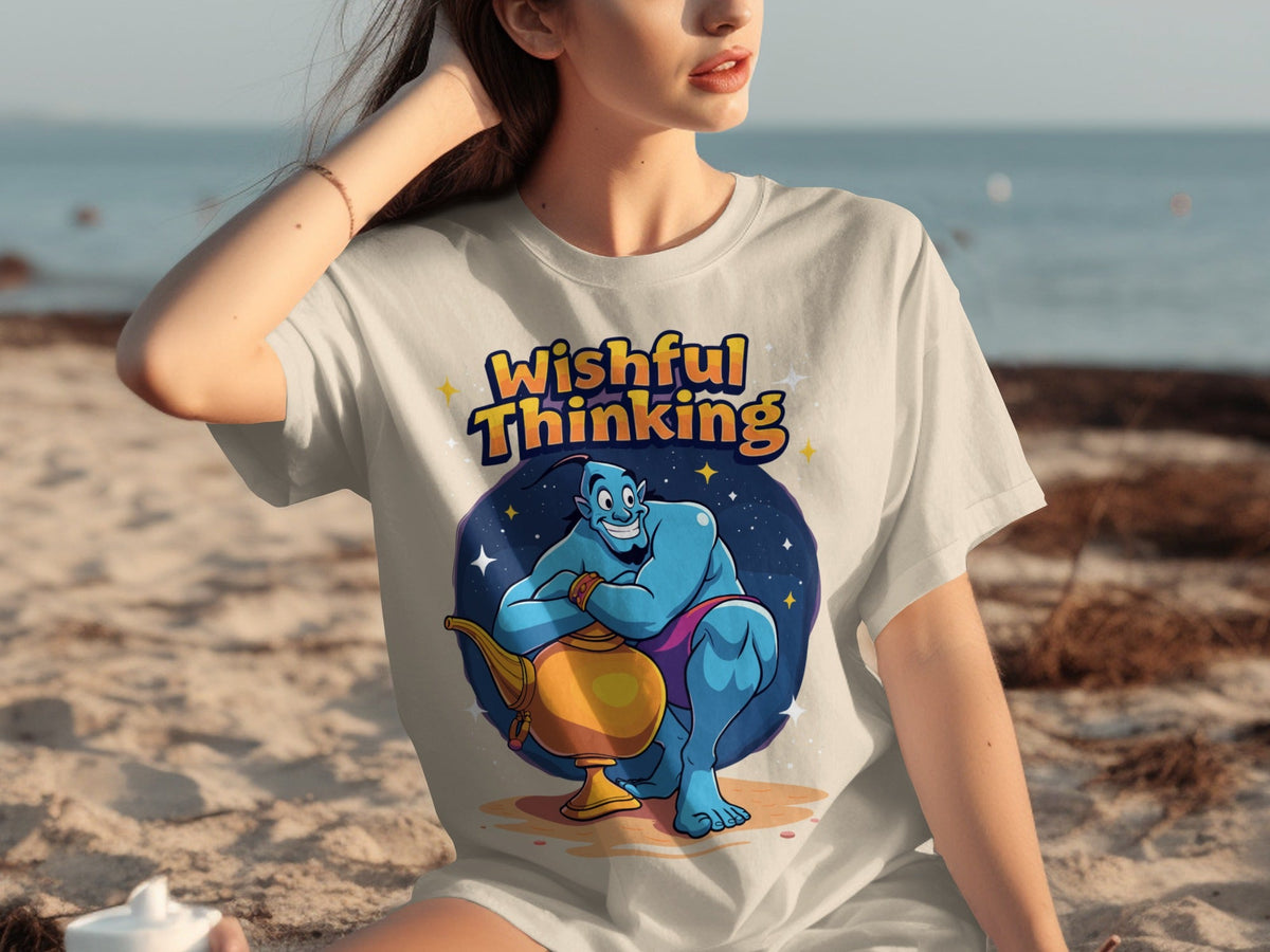 Wishful Thinking Genie And Lamp Cartoon Graphic T-Shirts