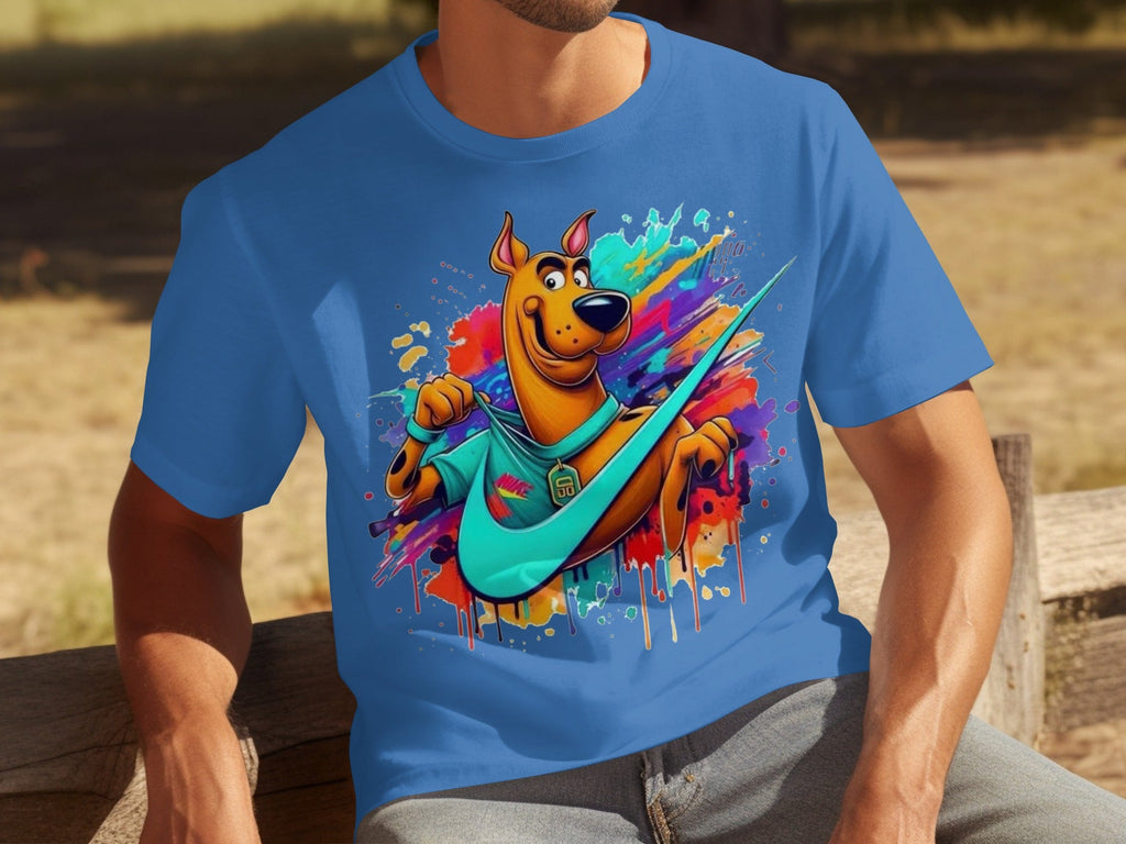 Scooby Doo With Nike Logo Trendy Colorful Splash T-Shirts