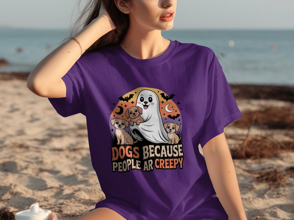 Dogs Because People Are Creepy Halloween Ghostly T-Shirts