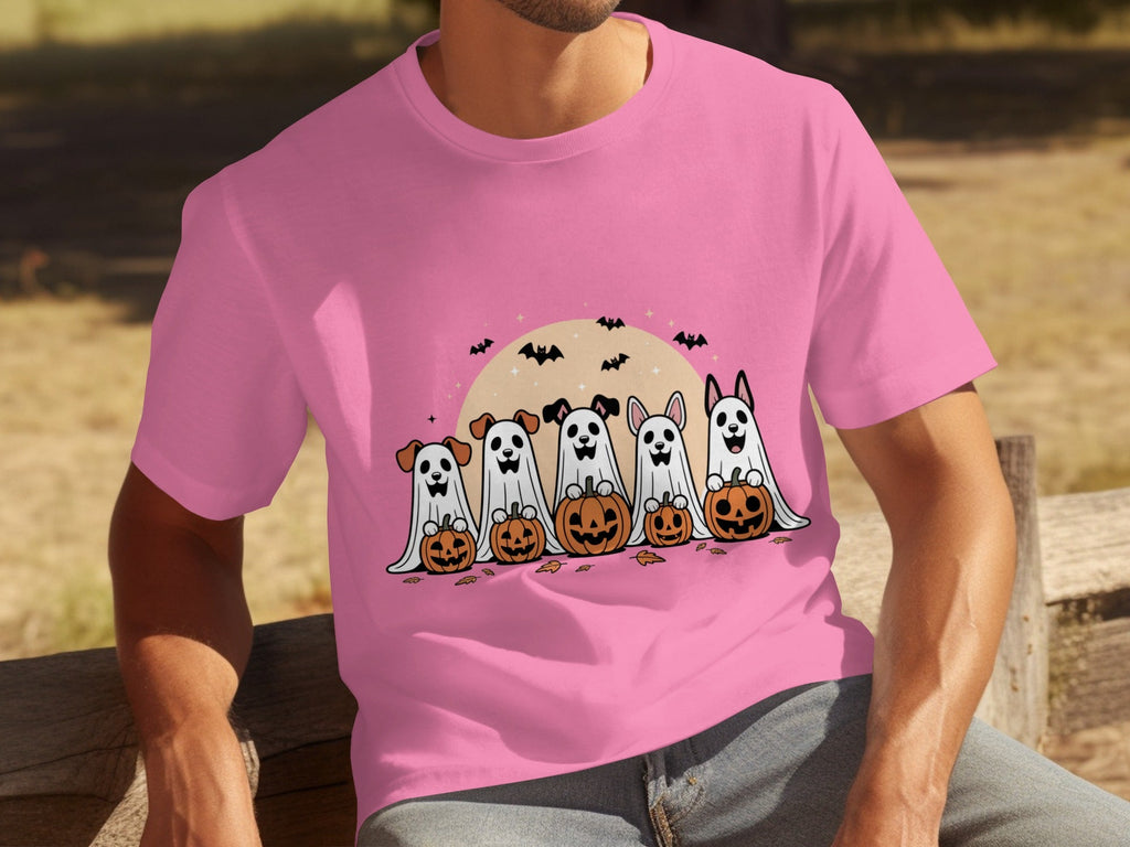 Spooky Dog Ghosts With Pumpkins Halloween Cute Season T-Shirts