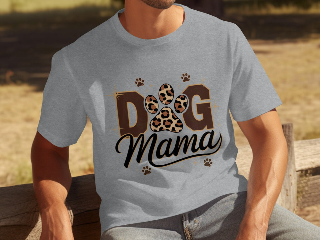 Cute Leopard Paw Print Dog Mama Graphic Design T-Shirts