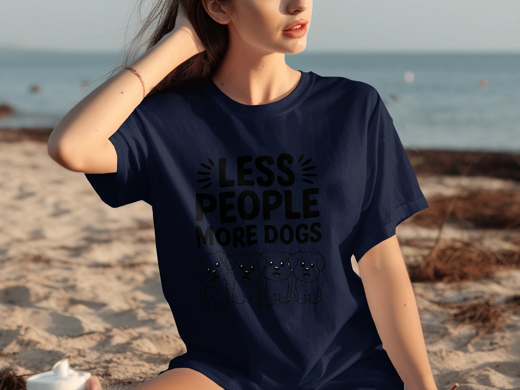 Less People More Dogs with Cute Dog Pets Art T-Shirts