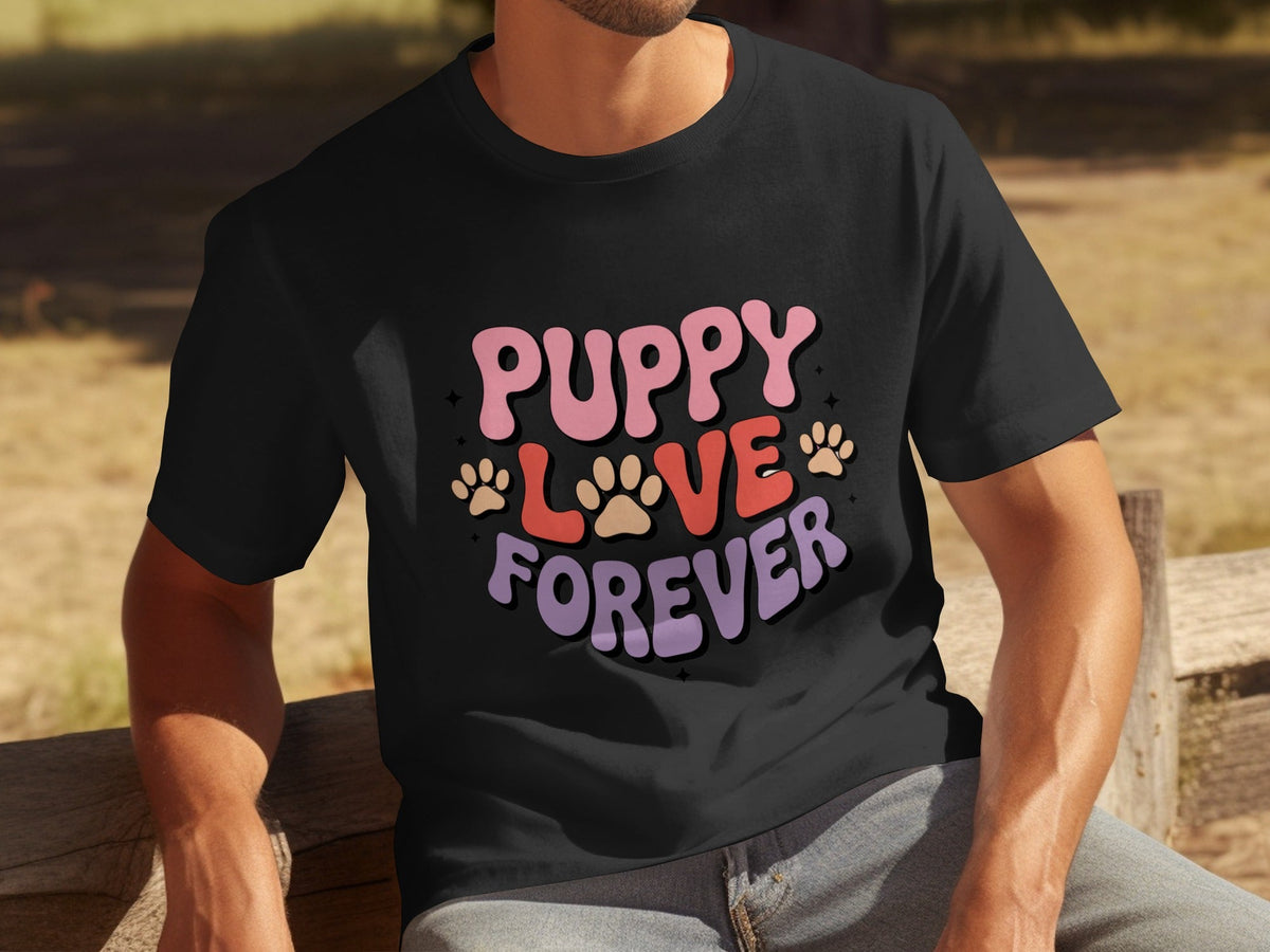 Puppy Love Forever Retro Style Graphic Design T-Shirts