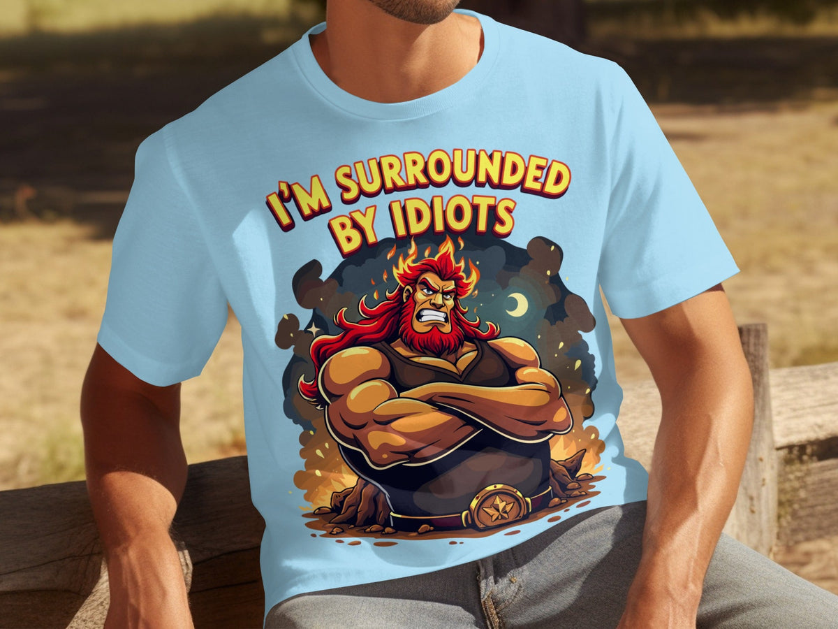 Surrounded By Idiots Cartoon Angry Zeus Design T-Shirts product image 23