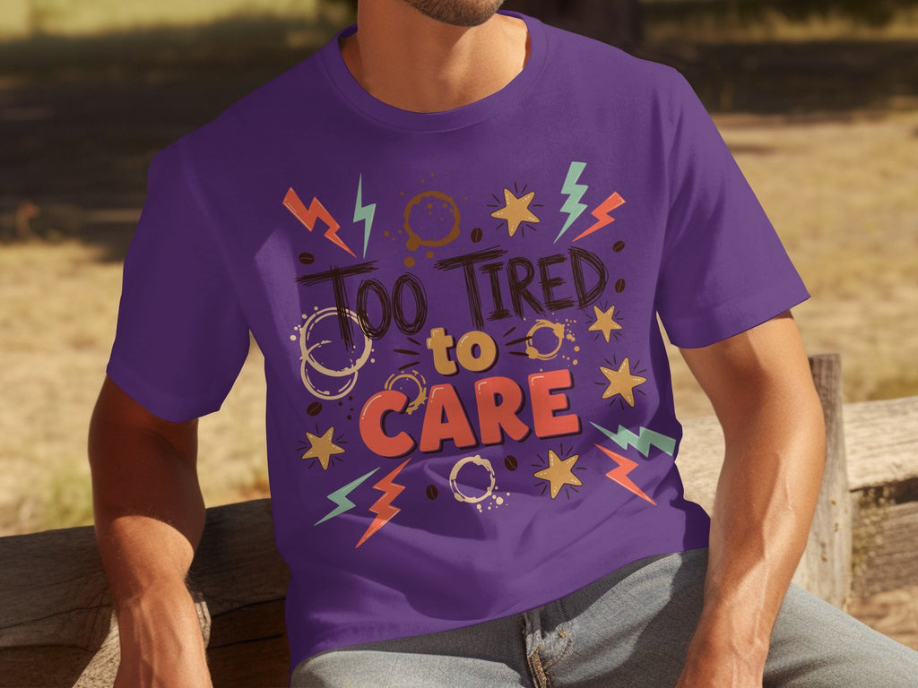 Too Tired to Care With Coffee Elements Design T-Shirts product image 25