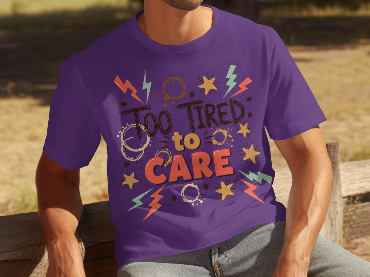 Too Tired to Care With Coffee Elements Design T-Shirts product image 25
