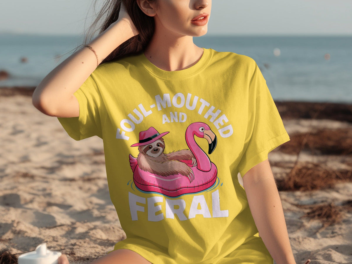Foul-Mouthed AND Feral Sloth in Flamingo Float T-Shirts product image 22
