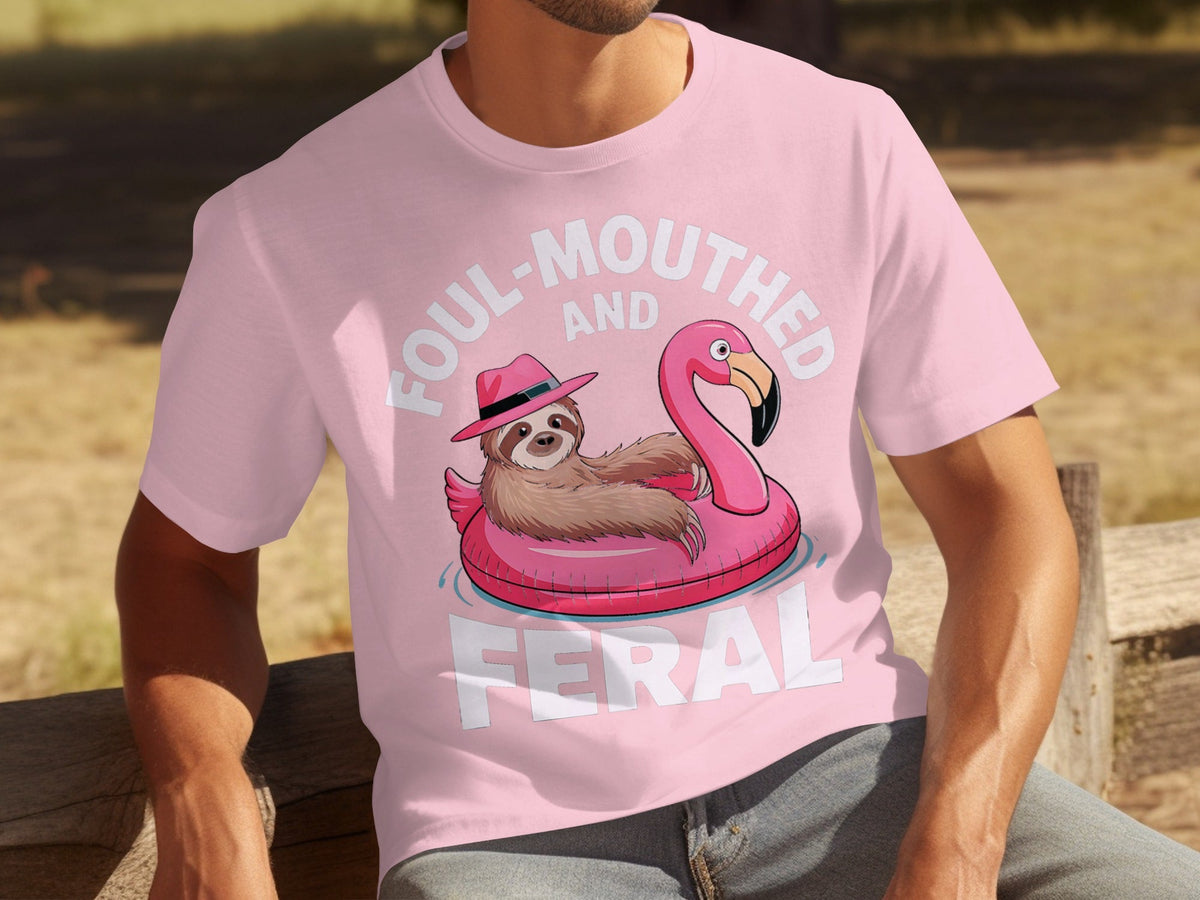 Foul-Mouthed AND Feral Sloth in Flamingo Float T-Shirts product image 12