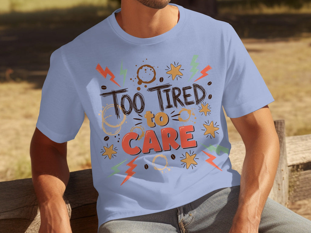 Too Tired to Care With Coffee Elements Design T-Shirts product image 28
