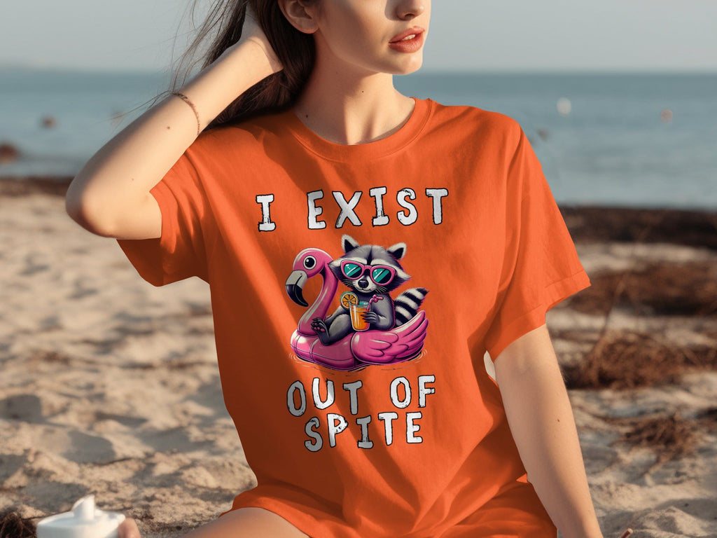 Funny Raccoon Flamingo Float I Exist Out Of Spite T-Shirts