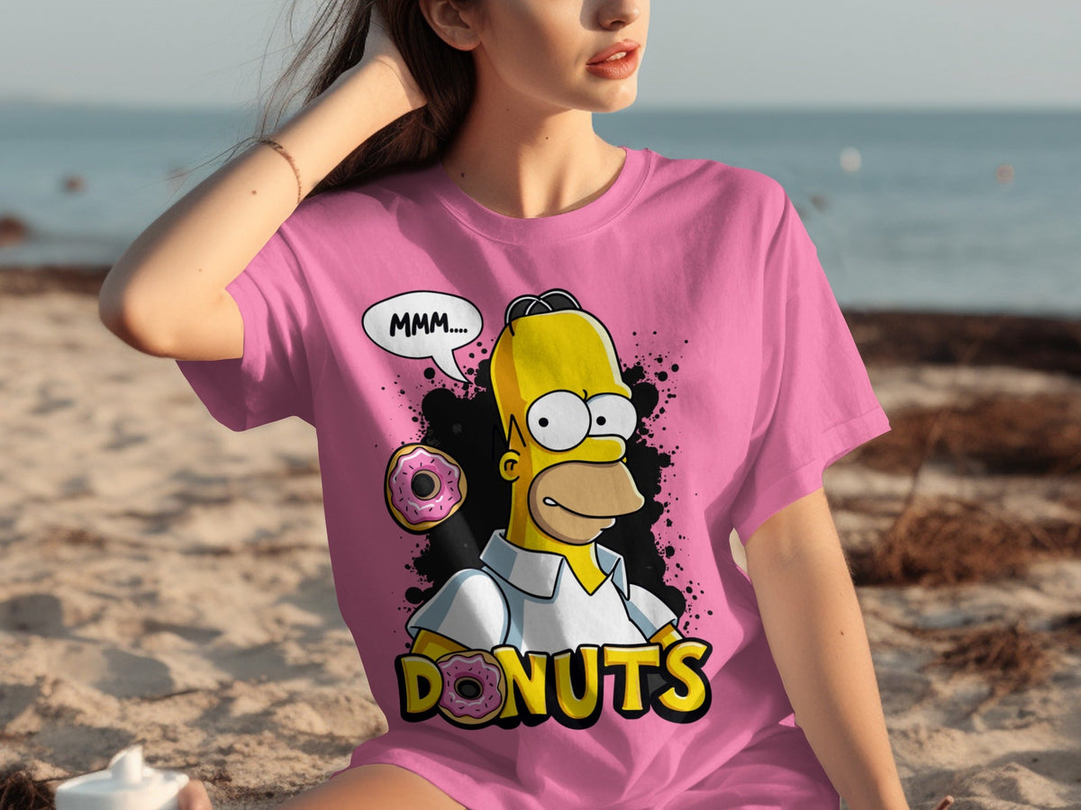 Homer Simpson MMM Donuts Design for Cartoon Lovers T-Shirts