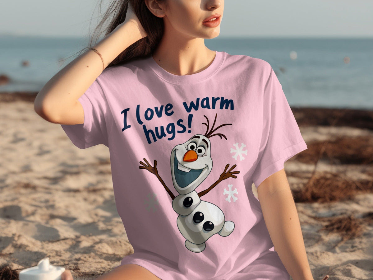I Love Warm Hugs! Olaf the Snowman Cartoon T-Shirts