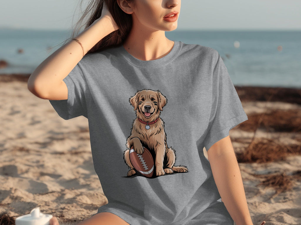 Golden Retriever Ready for Football Season T-Shirts