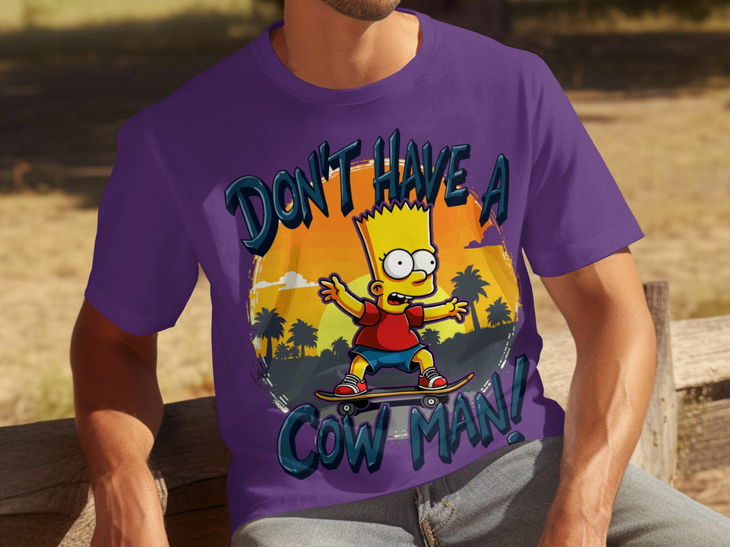 Bart Simpson Don't Have A Cow Man Skateboarding T-Shirts product image 25