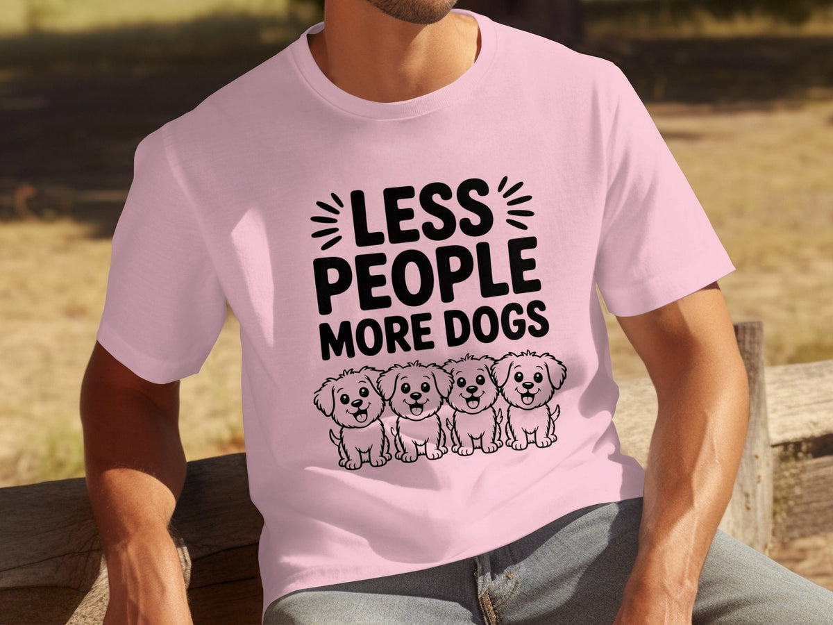 Less People More Dogs with Cute Dog Pets Art T-Shirts