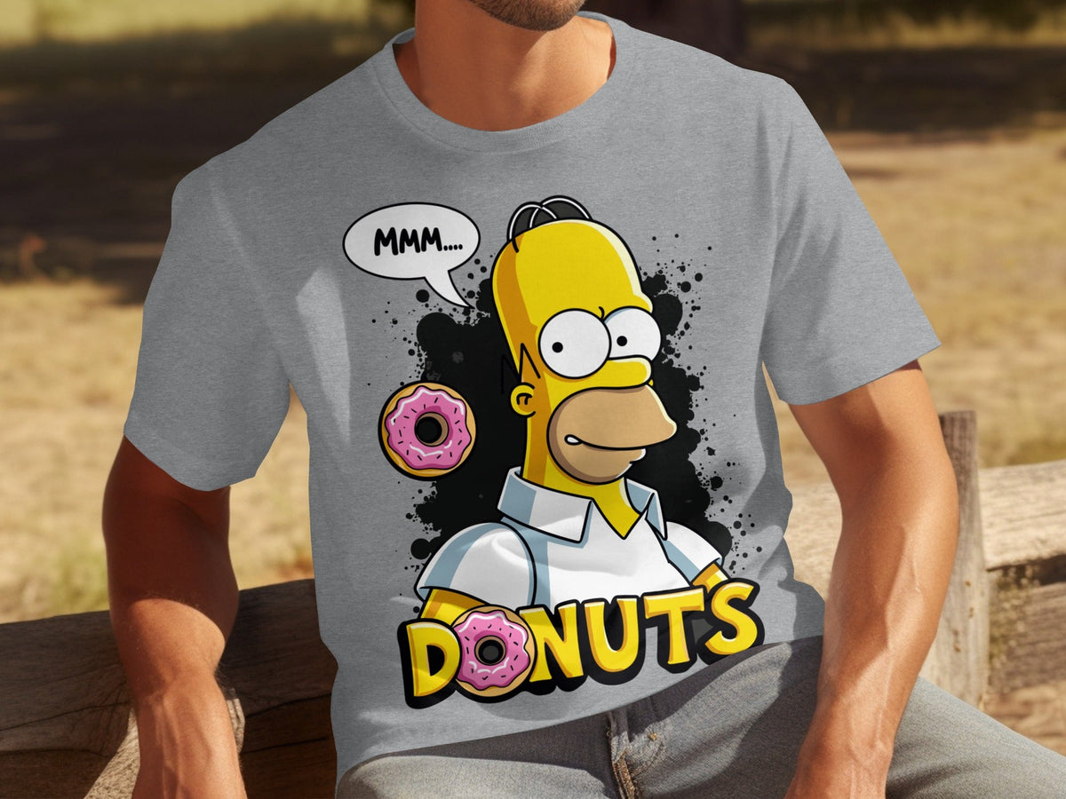 Homer Simpson MMM Donuts Design for Cartoon Lovers T-Shirts