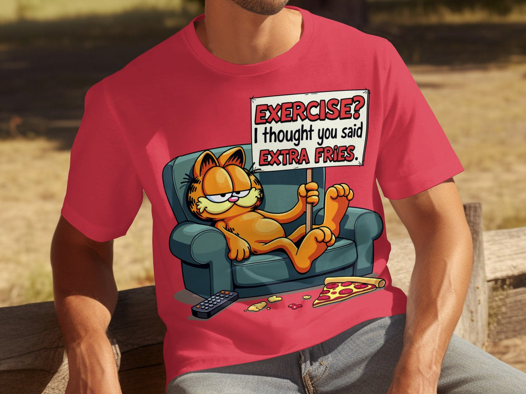 Garfield I Thought You Said Extra Fries Funny Cartoon T-Shirts