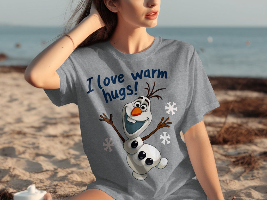 I Love Warm Hugs! Olaf the Snowman Cartoon T-Shirts
