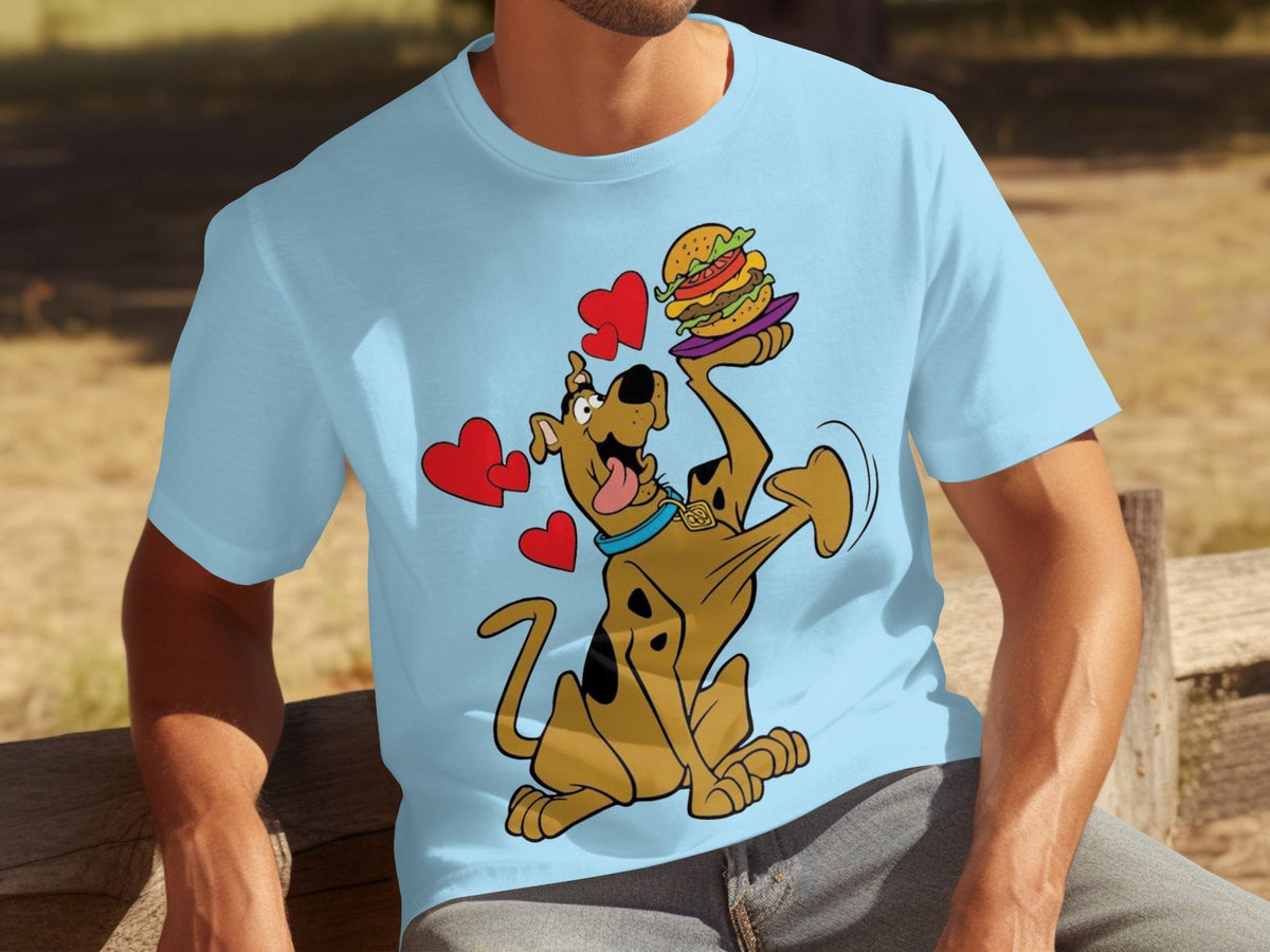 Scooby Doo Craves a Burger with Hearts Around Him T-Shirts