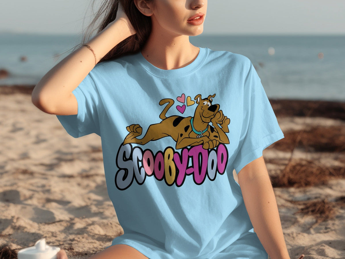 Scooby Doo with Hearts Reclining on Logo Design T-Shirts product image 8